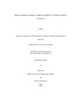 Female STEM role model curriculum impact on middle school students