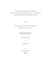 Post-installed chemical adhesive anchors: tension and shear design strength per ACI 318-14 and parametric analysis compared to Caltrans bridge design aids