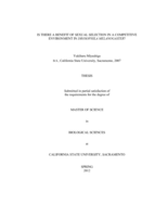 Is there a benefit of sexual selection in a competitive environment in Drosophila melanogaster?