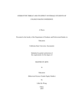 Stereotype threat and its effect on female students of color in math confidence