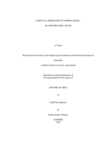 Parental mediation of mobile media: an exploratory study