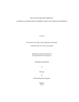 Reactive inorganic mercury  a critical examination of preservation and storage techniques