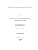 Thermal energy storage for internal combustion engines