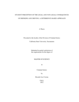 Student perception of the legal and non-legal consequences of drinking and driving: a deterrence-based approach
