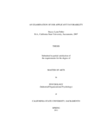 An examination of job applicant favorability