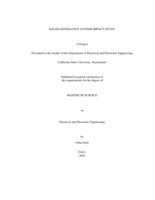 Solar generation system impact study