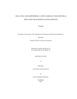 Educating and empowering Latino families in the individual education transition planning process