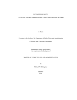 Income inequality: analysis and recommendation using the Bardach Method