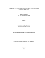 Leadership in California state government: lessons from a survey of executives
