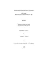 The needs of female juvenile offenders