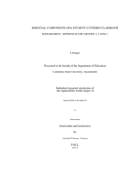 Essential components of a student-centered classroom management approach for grades 1, 2 and 3