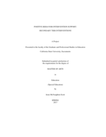 Positive behavior intervention support: secondary tier interventions