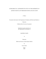 Queer here too: a retrospective study on the experience of students and their high school sex education