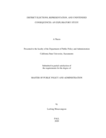 District elections, representation, and unintended consequences: an exploratory study