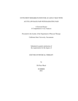 Outpatient rehabilitation for an adult man with acute low back pain with radiating pain