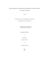 Shoulder kinetic and kinematic differences in three types of volleyball attacks