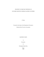 The effect of military spending on economic growth in Middle Eastern countries
