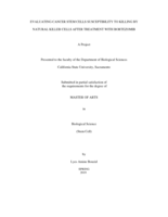 Evaluating cancer stem cells susceptibility to killing by natural killer cells after treatment with Bortezomic