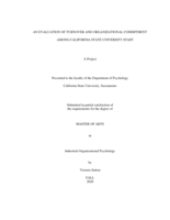 An evaluation of turnover and organizational commitment among California State University staff