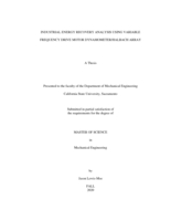 Industrial energy recovery analysis using variable frequency drive motor dynamometer/Halbach array