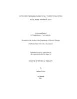 Outpatient rehabilitation for a patient following total knee arthroplasty