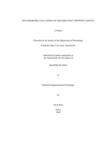 Psychometric evaluation of the employee viewpoint survey