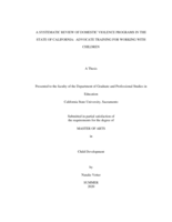 A systematic review of domestic violence programs in the state of California: advocate training for working with children