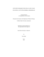 Outpatient rehabilitation for an adult male following a left intracerebral hemorrhage