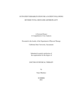 Outpatient rehabilitation for a patient following reverse total shoulder arthroplasty