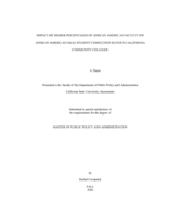 Impact of higher percentages of African American faculty on African American male student completion rates in California community colleges