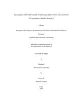 Successful implementation of distance education and learning in California middle schools
