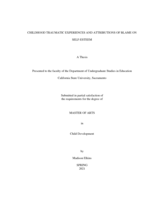 Childhood Traumatic Experiences and Attributions of Blame on Self-Esteem
