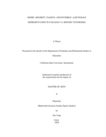 Model minority, passive, and invisible: AAPI female representation in college U.S. history textbooks