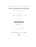 Systematic integration of a holistic teaching framework through a social, emotional and cultural lens: an organizational readiness study