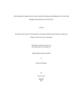Psychosocial Risk of Bullying Among Foster And Homeless Youth: The Moderating Role Of Covitality