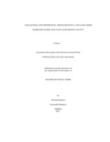 Challenges and differences among recently and long-term homeless older adults in Sacramento County