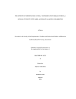 The effects of mindfulness on self-determination skills in middle school students with mild-moderate learning disabilities