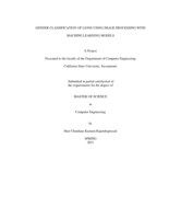 Gender classification of lions using image processing with machine learning models