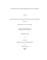 Participation by women in behavior analytic journals