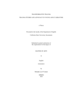 Transformative trauma: trauma studies and advocacy in young adult literature