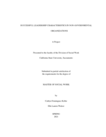 Successful Leadership Characteristics In Non-Governmental Organizations
