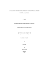 An analysis of anti-sex trafficking content in Sacramento County, California