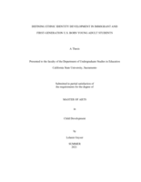 Defining ethnic identity development in immigrant and first-generation U.S. born young adult students