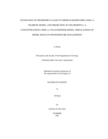 Estimation of phosphorus loads to Sierran reservoirs using a sparrow model and prediction of chlorophyll-a concentrations using a Vollenweider Model: implications of model results for reservoir management