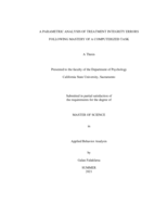 A parametric analysis of treatment integrity errors following mastery of a computerized task