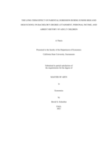The long-term effect of parental egression during junior high and high school on bachelor's degree attainment, personal income, and arrest history of adult children
