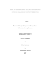 Design and implementation of a real-time recommendation system for small business to improve their business