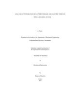 Analysis of integration of battery storage and electric vehicles into a building at CSUS