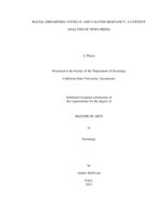 Racial disparities, Covid-19, and vaccine hesitancy: a content analysis of news media