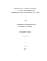 Importance of high school social connections for positive self-concept in college: does positive self-concept contribute to college outcomes?